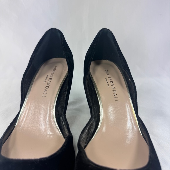 Loeffler Randall Classic Velvet d'Orsay Pumps 3" Satin Cone Heels Black Formal 7 - Picture 7 of 14